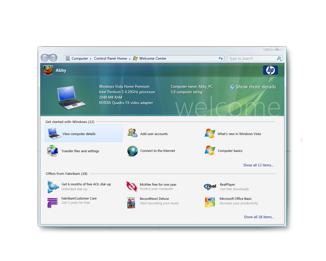 First Desktop Experience